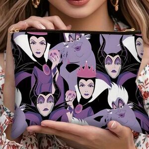 Disney Villains Canvas Zippered Makeup Cosmetic Pouch